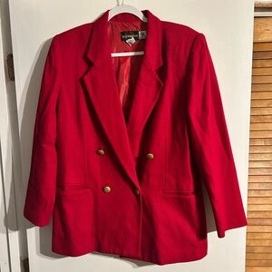 100% Wool Requirements Bold Red Women's Blazer